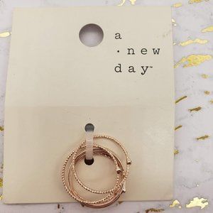 Rose Gold Stackable Rings-Size 8-NEW